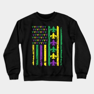 Mardi gras americain flag Crewneck Sweatshirt